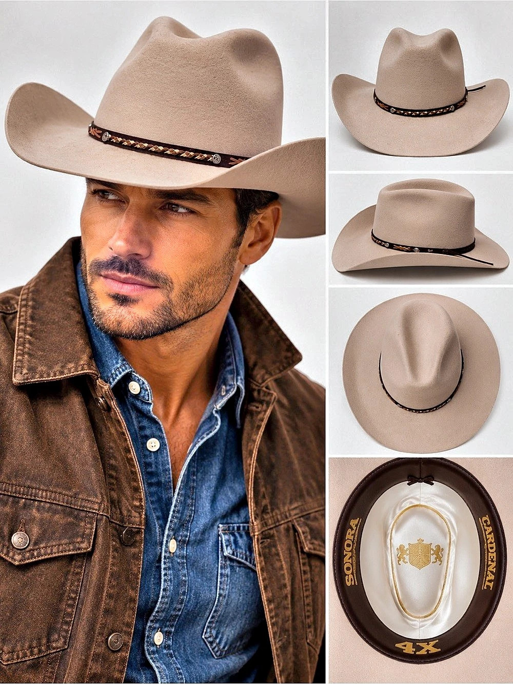 Sonora Cardenal 4X western cowboy hat beige  small stain see photos.